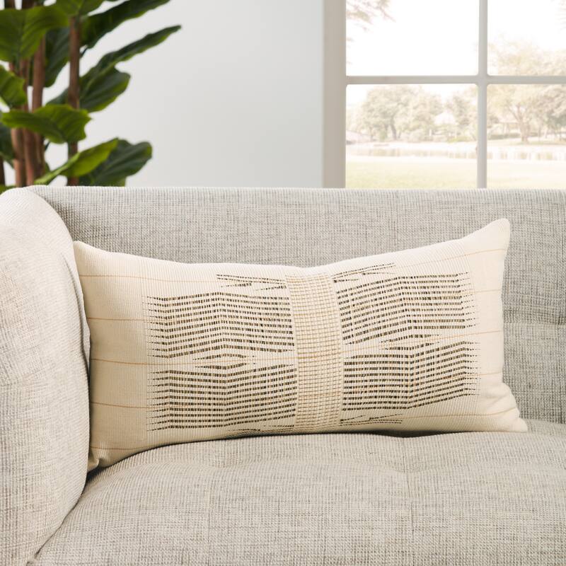 Noja Beige/ Ivory Tribal Lumbar Pillow