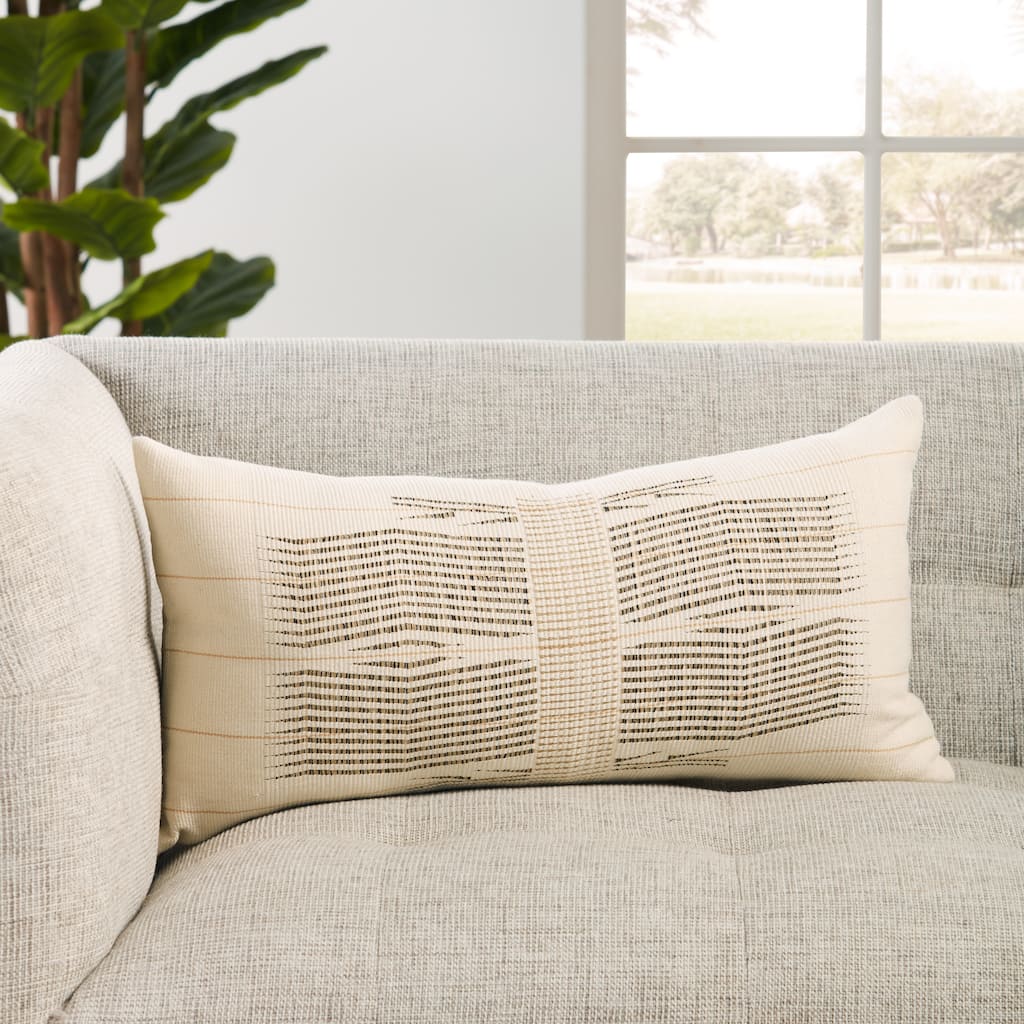 Noja Beige/ Ivory Tribal Lumbar Pillow