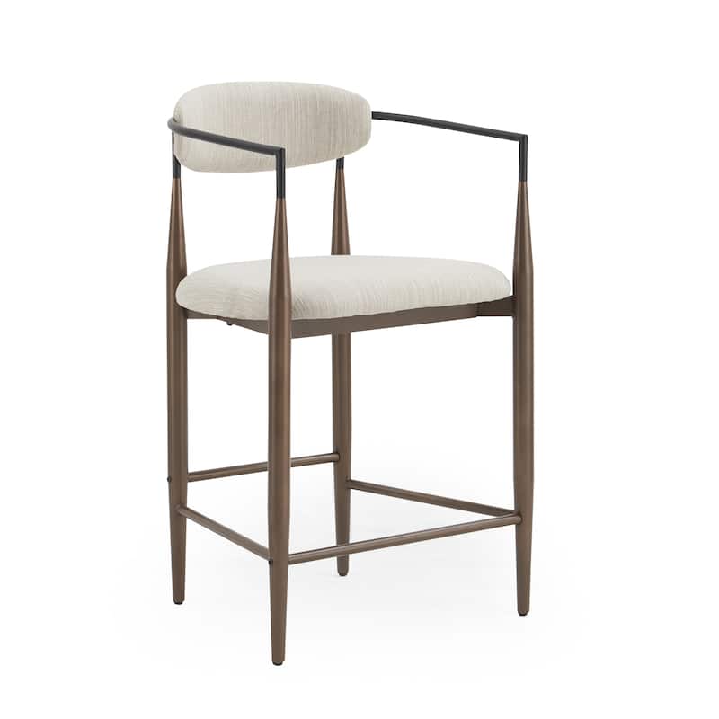 Christopher Knight Home Elmore Fabric and Iron 25-Inch Tall Counter Stools (Set of 2)