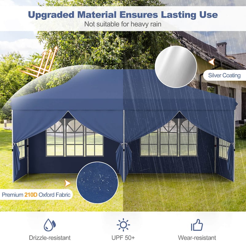 Costway 10 x 20 FT Pop up Canopy Outdoor Canopy Tent with 6 Sidewalls
