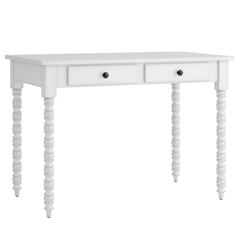 Lyndale 2-Drawer Helix Legs Office Desk by iNSPIRE Q Bold - White
