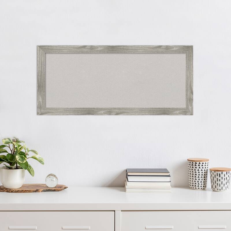 Dove Greywash Square Framed Grey Corkboard Bulletin Board