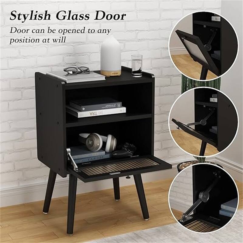 Bedside Tables with Glass Door