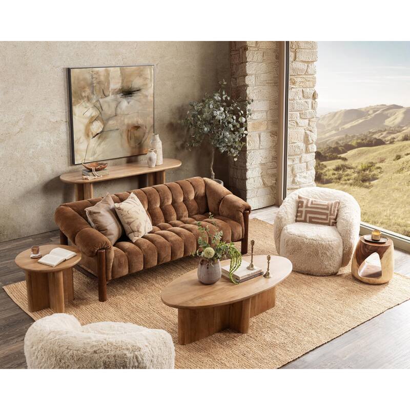 Classic Home Montengo Solid Mango Wood Round End Table