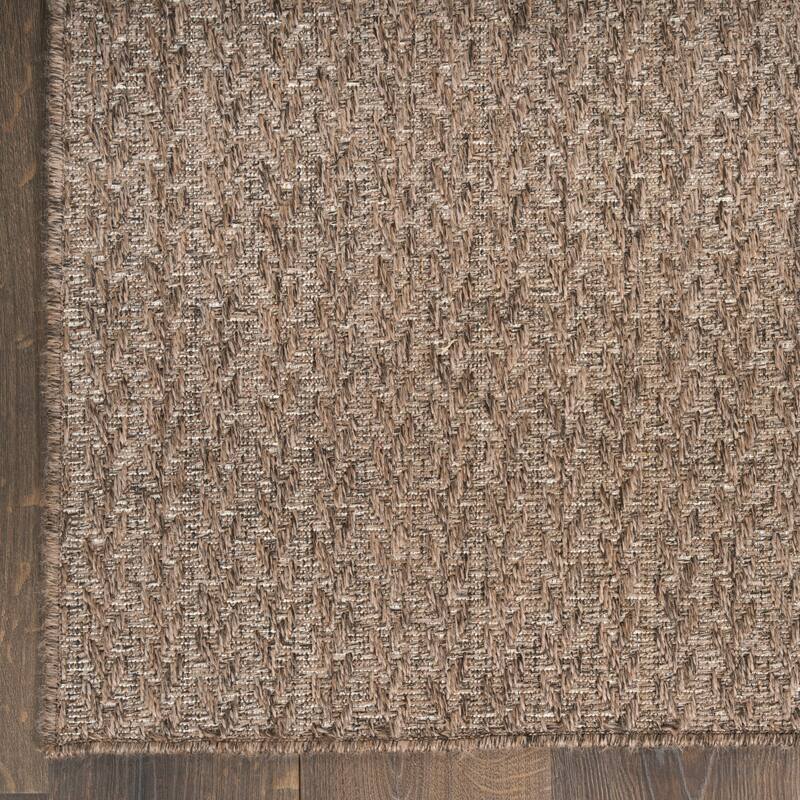 Nourison Tulum Indoor/Outdoor Chevron Area Rug - 5'3" x 7' - Brown