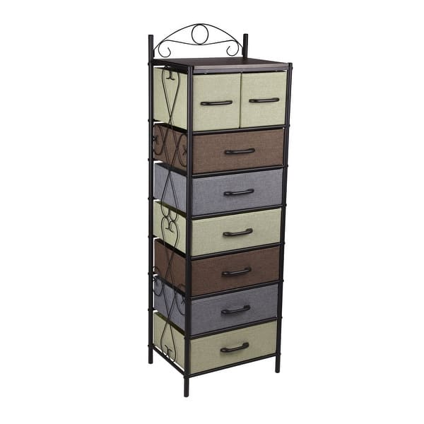 slide 2 of 7, Household Essentials Tower Storage Organizer with 8 Multicolor Drawers 8-drawer