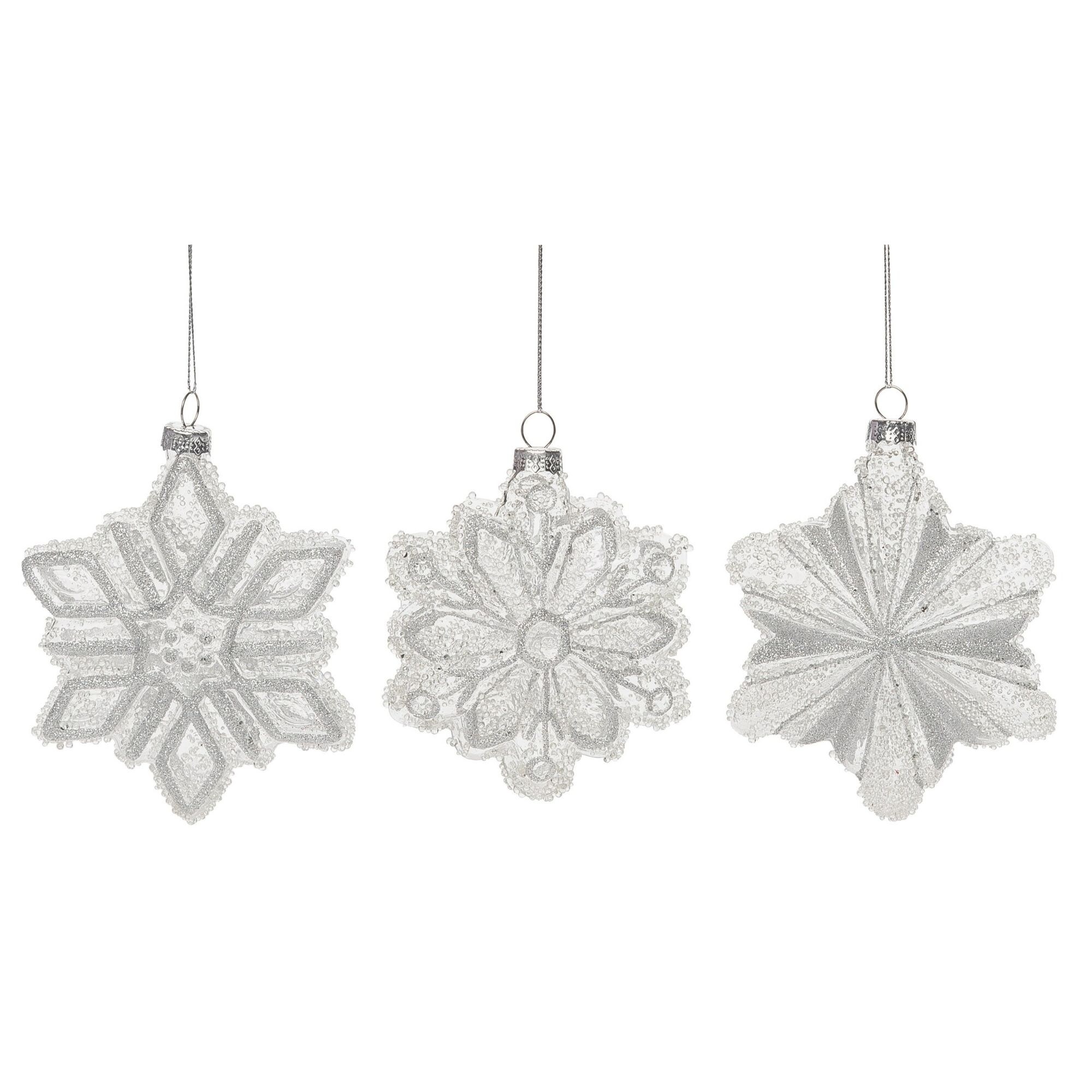 Club Pack of 36 Clear Icy Small Snowflake Ornaments 3.5 - Bed Bath &  Beyond - 16605942