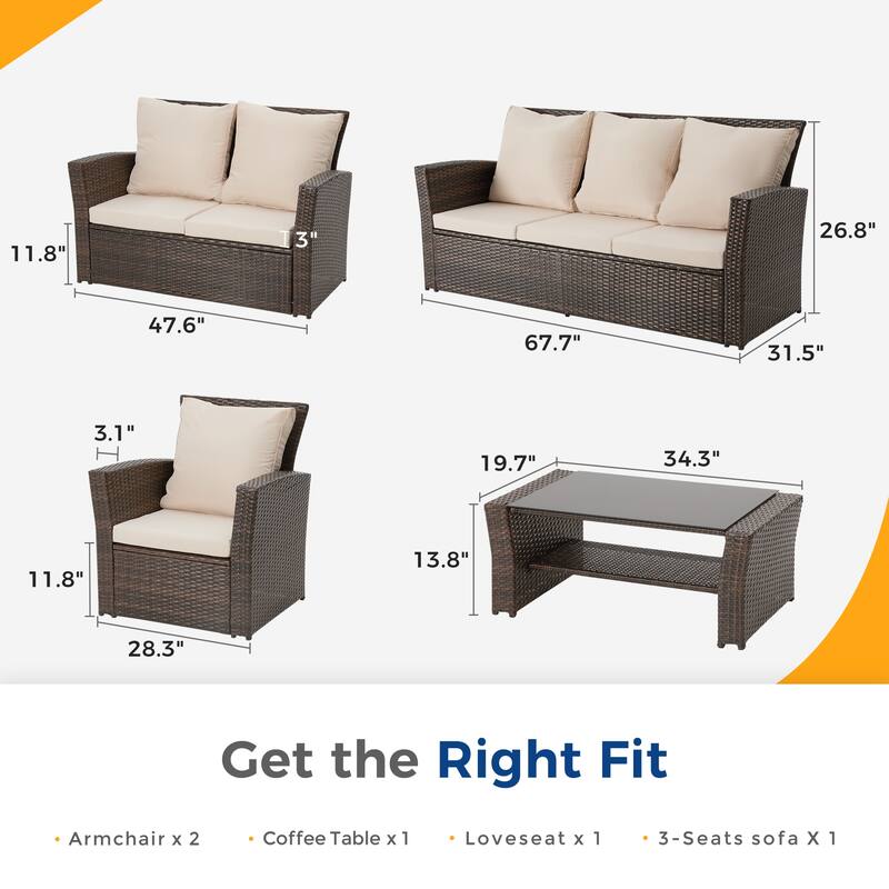 5-Piece Outdoor Patio Furniture Set