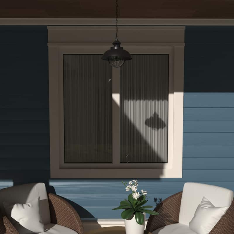 Harwich 1 Light Black Coastal Outdoor Barn Dome Pendant Clear Glass - 10-in W x 10.75-in H x 10-in D