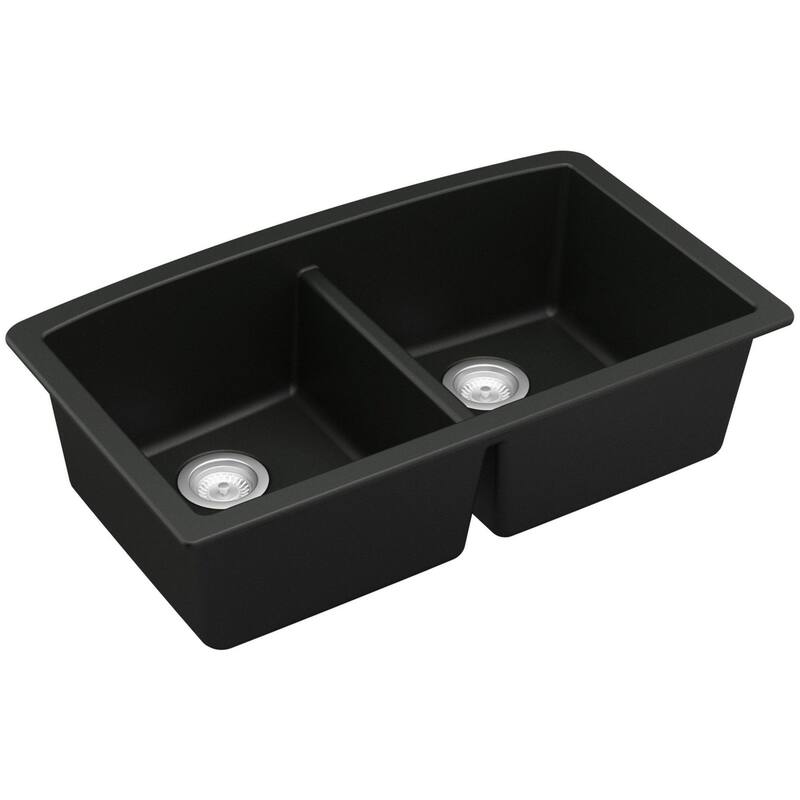 Karran USA QU-710 Quartz QU 32" Undermount Double Basin Quartz - Black