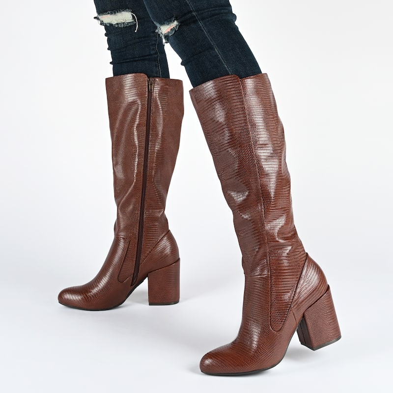 Journee Collection Women's Tavia Block Heel Knee High Boots