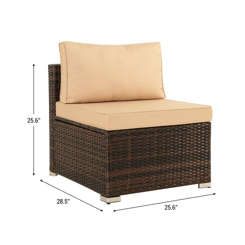 7-Piece Wicker Patio Conversation Set with Cushions