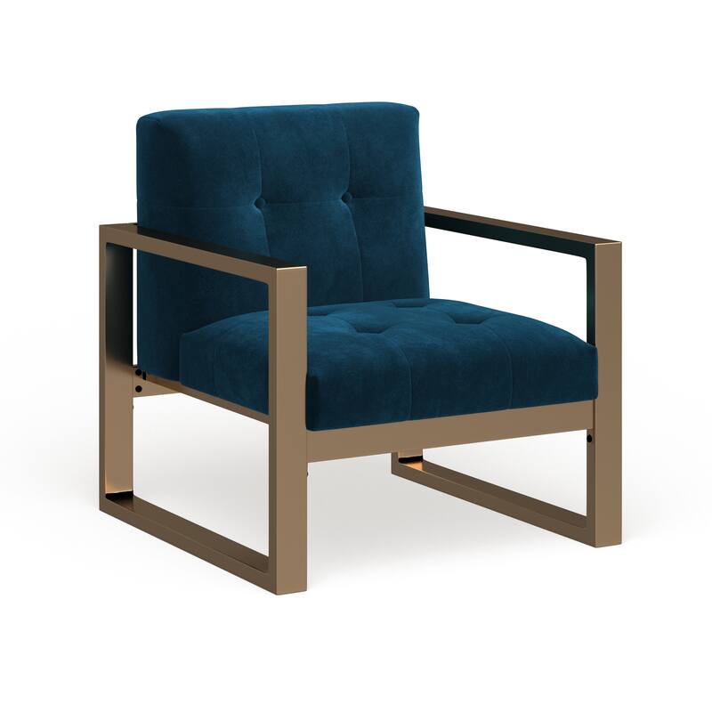 SAFAVIEH Vasco Glam Navy Accent Chair - 30" x 31" x 32"