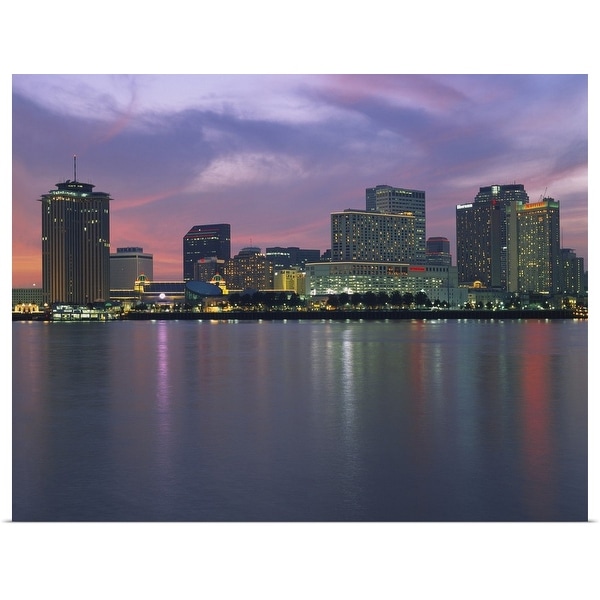 "Buildings lit up at sunset, New Orleans, Louisiana" Poster Print