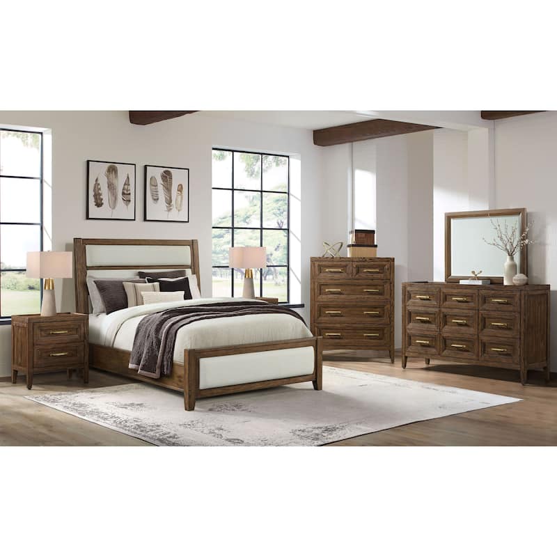 Marlow Upholstered Panel Bed, Sable, Queen