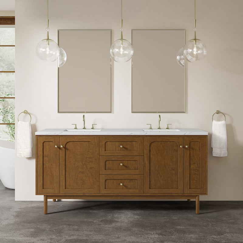 James Martin Vanities 545-V72-FENC Laurent 72" Double Basin Poplar