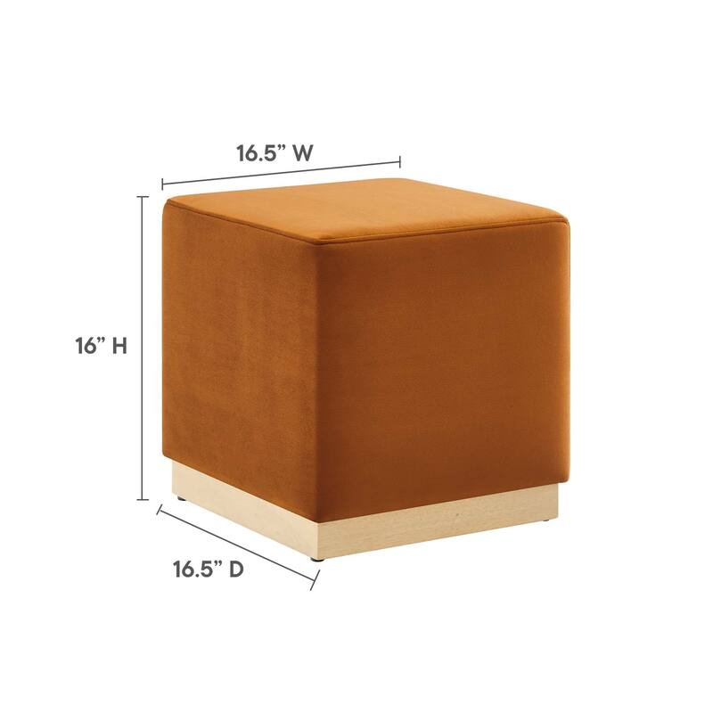 Tilden 17"/28" Square Performance Velvet Upholstered Ottoman