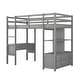 preview thumbnail 25 of 23, Elegant & Multifunctional Design Twin Size Loft Bed with Built-in Desk with 2 Drawers, and Storage Shelves, Space Saving, White