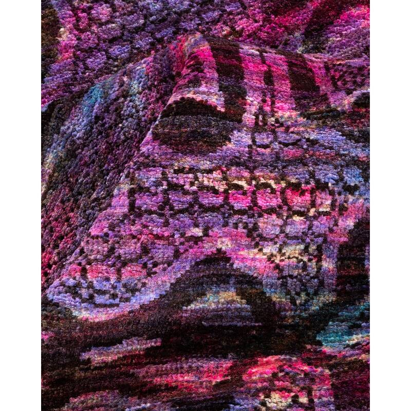 Overton Hand Knotted Wool Contemporary Overdyed Pink Area Rug - 5' x 8'