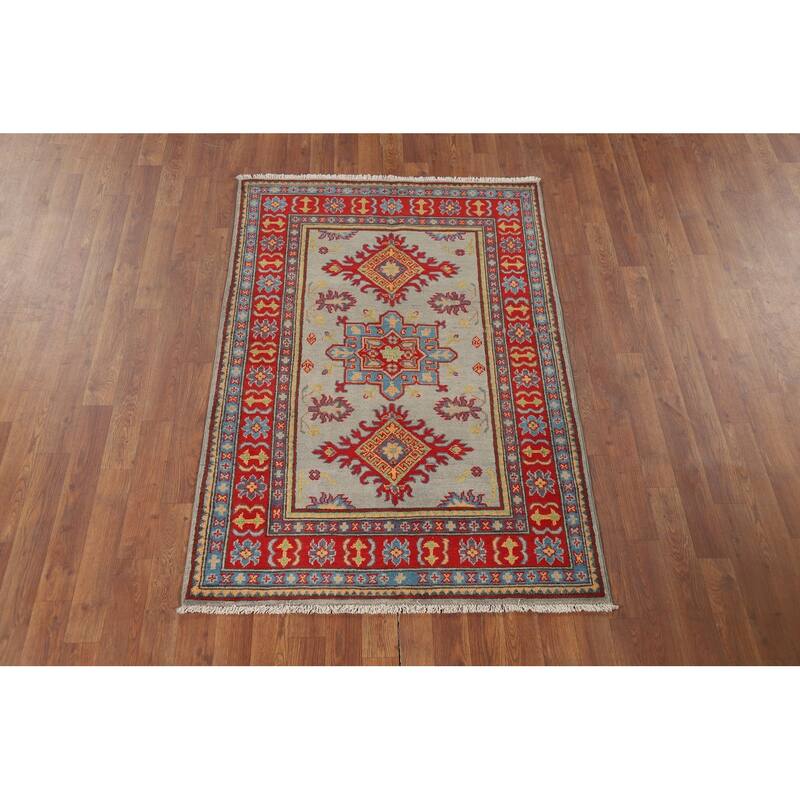 Kazak Accent Rug Handmade Wool Carpet - 3'3" x 4'11"