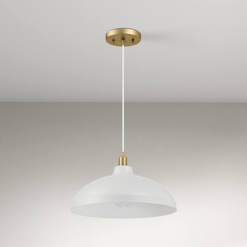 Sockras Single Dome Pendant Lamp with Gold Brass Accents