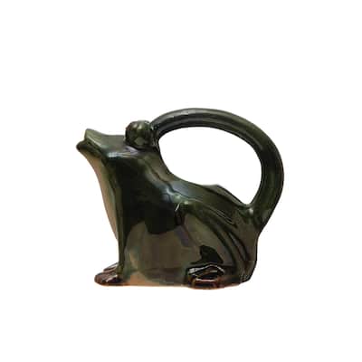 Stoneware Frog Watering Pitcher - 7.5"L x 5.8"W x 6.8"H