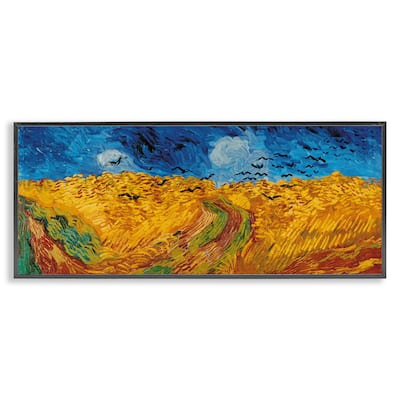 Stupell Wheat Field with Crows Classic Framed Giclee Art Design by Vincent Van Gogh