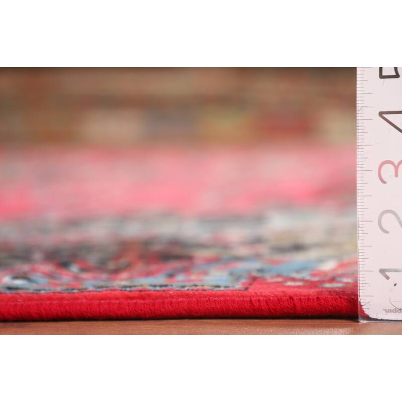 Victorian Style Pink Kashan Turkish Area Rug Machine Made Carpet - 9'8" x 13'2"