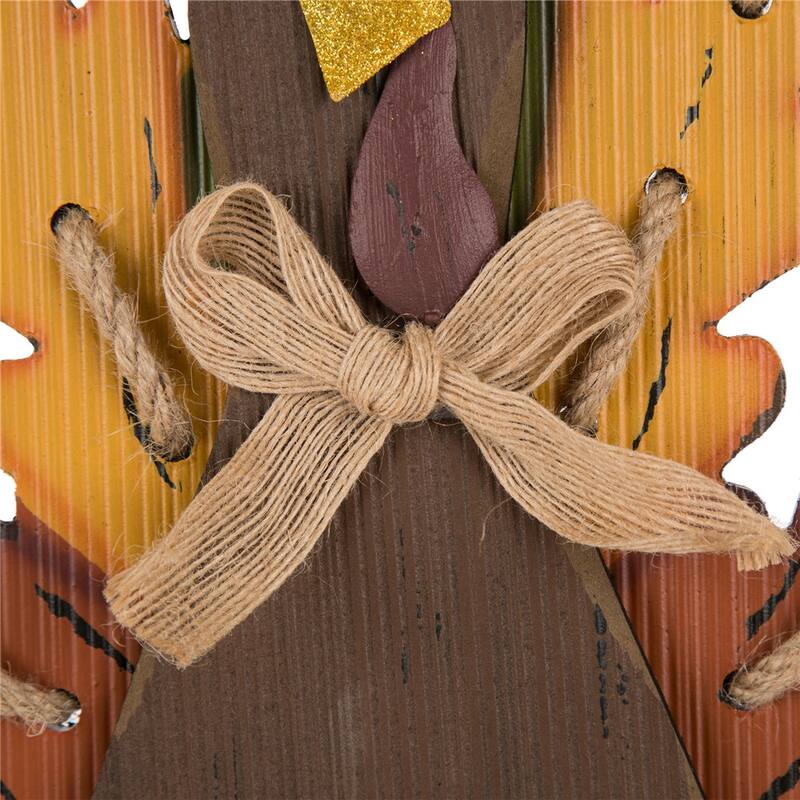 Glitzhome Thanksgiving Wooden Turkey Wall Hanging or Table Decor