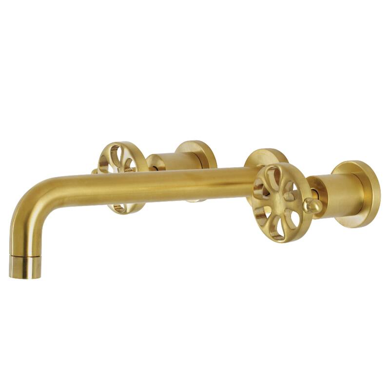 Belknap 3-Hole Wall Mount Roman Tub Faucet - Brushed Brass