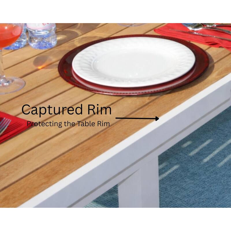 Madeira White 11-Piece Aluminum Outdoor Dining Set with Sling Set in White - N/A