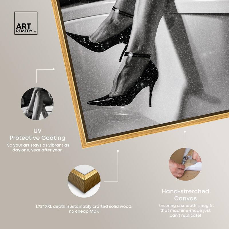 Champagne Bath Glamour Canvas by Art Remedy