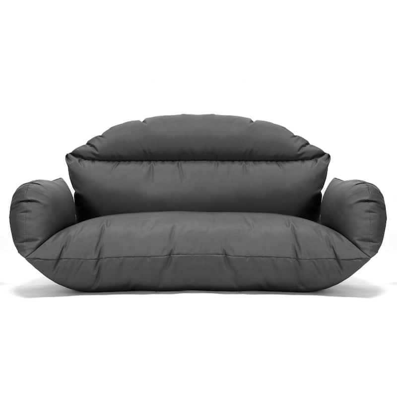 2-Person Hanging Egg Chair Cushion - Durable, Soft Outdoor Swing Seat Replacement - All Colors - Dark Grey