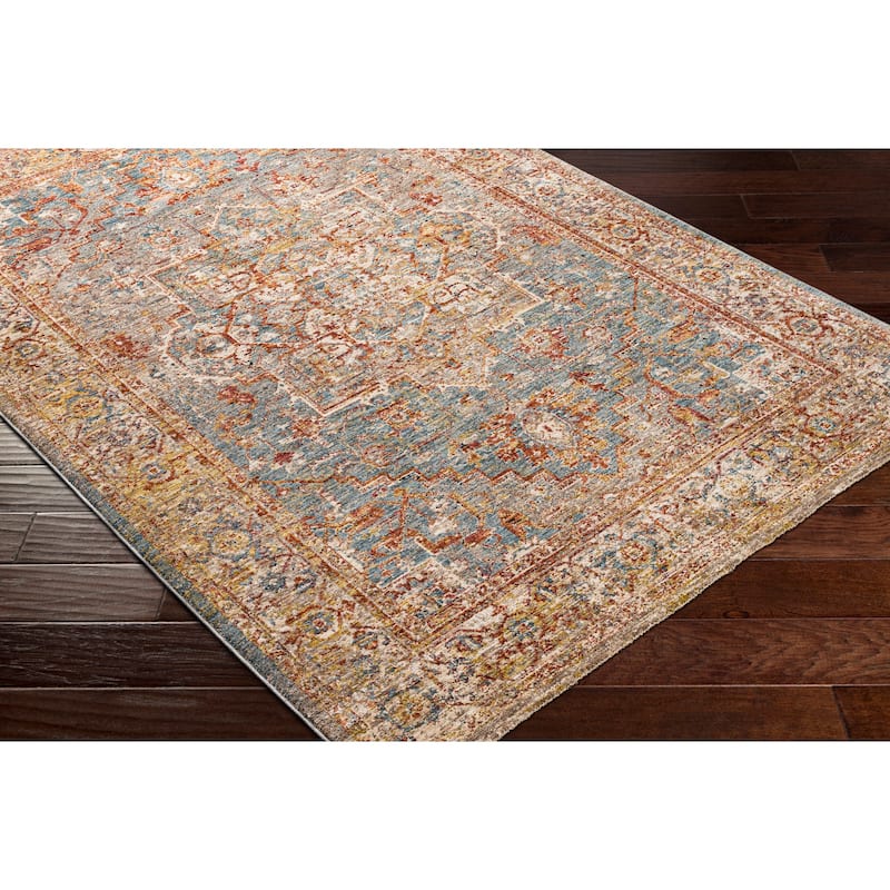 Livabliss Traditional Mirabel Medallion Area Rug - 7'10" x 7'10" Round - Burnt Orange