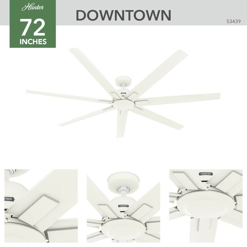 Hunter 72" Downtown Windmill Outdoor Ceiling Fan & Wall Control - Damp Rated - Industrial, Modern - ENERGY STAR!