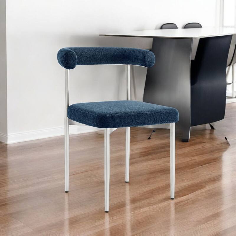 Set of 2 Upholstered Open Back Dining Chairs with Metal Legs - 20.50” x 23.50” x 30.50”