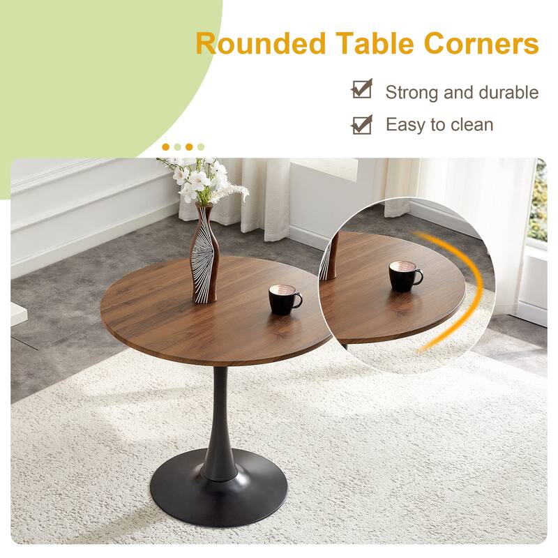 Kitchen Table with Thickened Tabletop, Round Tulip Dining Table, Bistro Table Circle Table Coffee Table