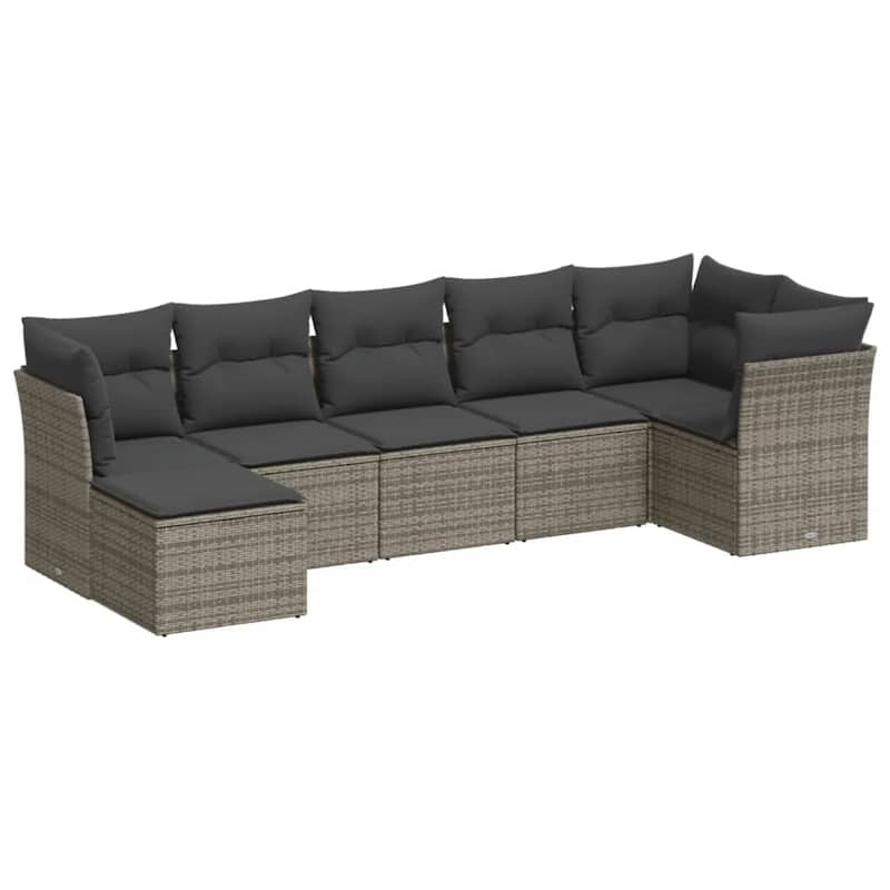 vidaXL Garden Sofa Set Grey PE rattan Large Modular Garden Sofa Set - 24.4 x 24.4 x 27.2