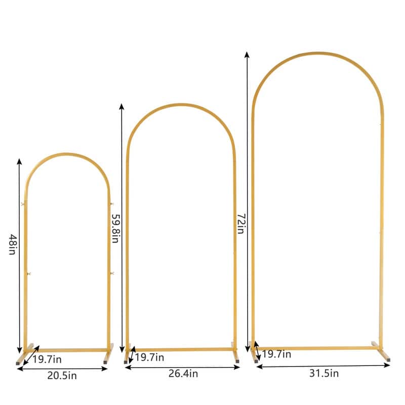 3PCS Gold Wedding Arbor