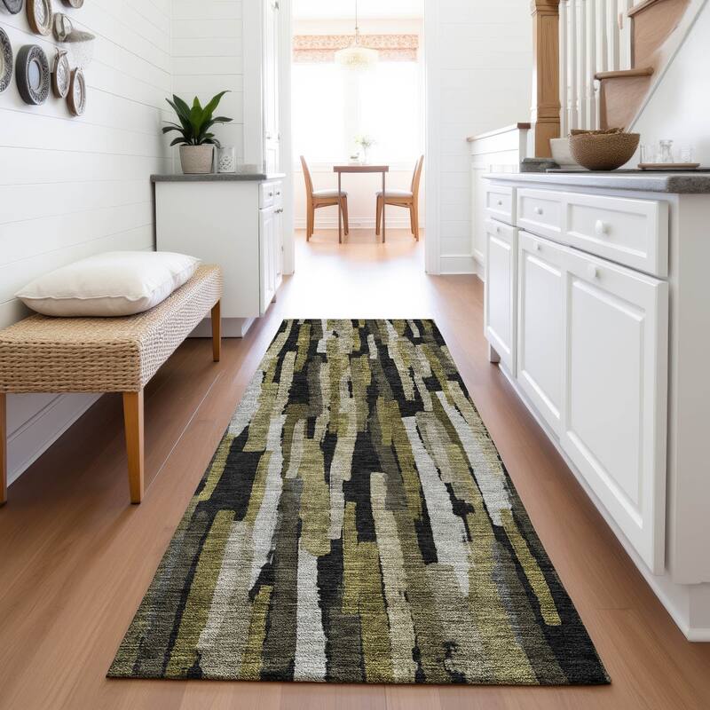 Premium Washable Super Soft Modern Contemporary Mayfield Rug - Brown - 2'3" x 7'6"