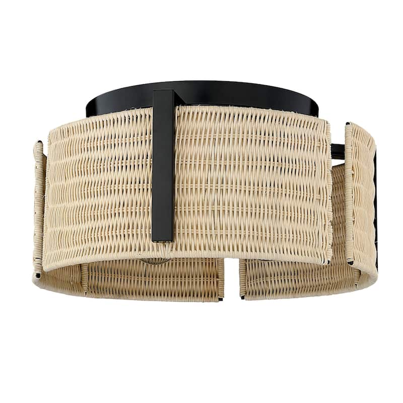 Wry Lighting Grove 3-light Flush Mount in Matte Black