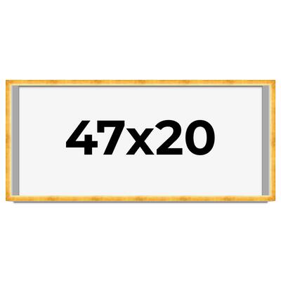 47x20 Shadow Box Frame Gold | 1.625 Inches Deep Real Wood Traditional