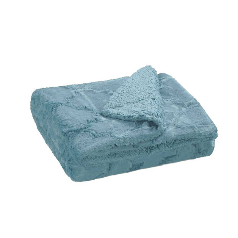Ashley Brushed Fauxfur Throw with Sherpa and Borrego Backing