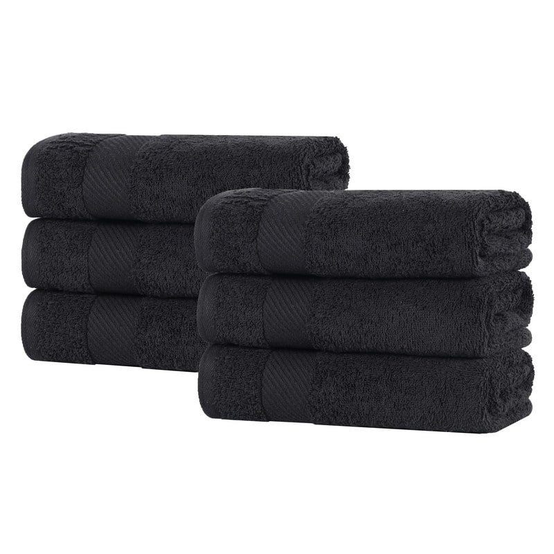 Superior Luxury Solid Highly Absorbent Egyptian Cotton Hand Towel - (Set of 6)