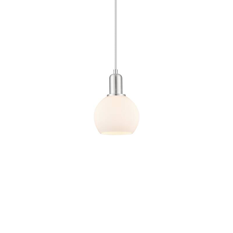 Innovations Lighting 716-1P-9-6 Athens Pendant Athens 6" Wide Mini - Brushed Satin Nickel / Matte White