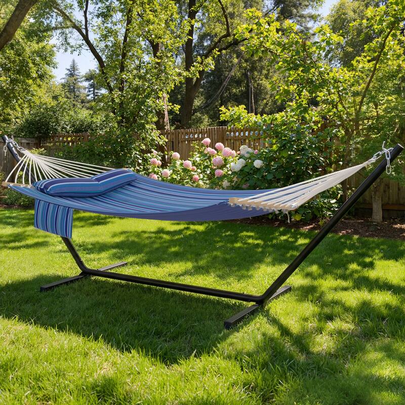 EROMMY Modern Portable Hammock, Hand-Woven Ropes, Anti-Tipping Design for Backyards, Beaches & Campsites