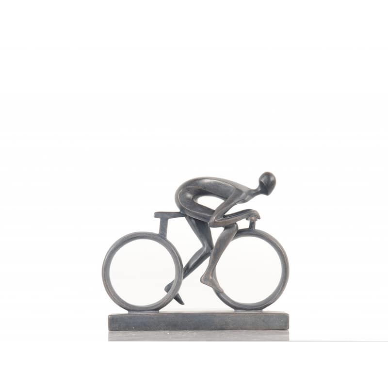 HomeRoots Minimalist Cyclist Cement Finish Statue - 3.5' X '7' X '8.5