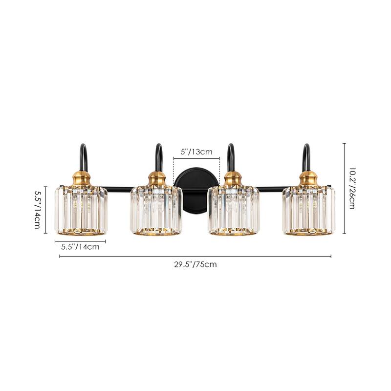 Chrome/ Black/ Gold Modern Over Mirror Crystal Bathroom Restroom Wall Lighting Fixtures Bath Lights Vanity Light