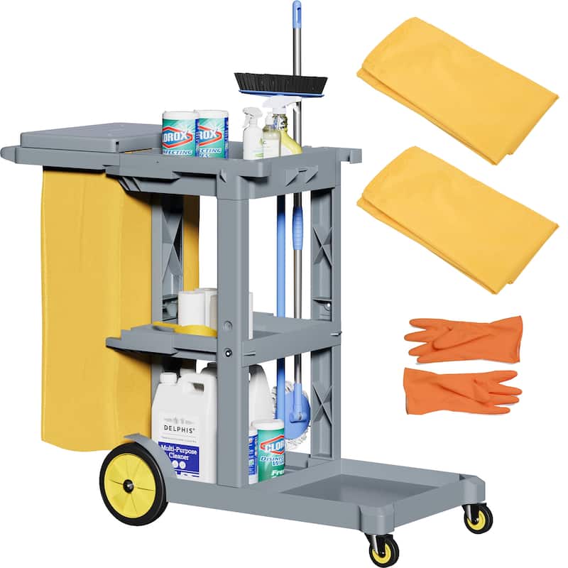 Moasis Cleaning Supplies Cart - Grey