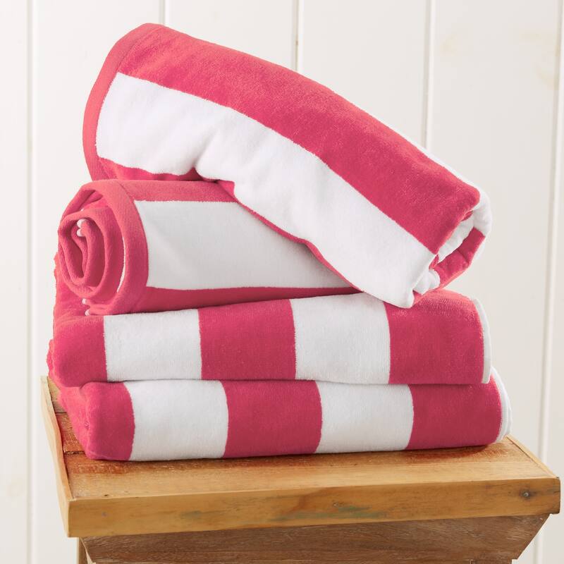 Linery & Co. Cotton Stripe Beach Towel, 4 Pack - 30" x 60"